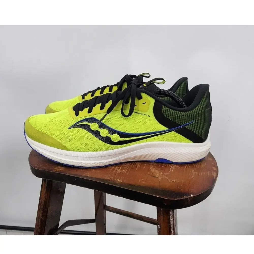 Men's Saucony Freedom 5 Power‎ Run Neon Green Size 12 Great Condition